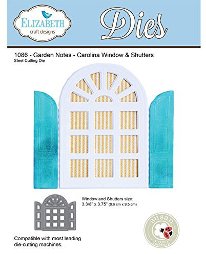 Elizabeth Craft Designs Carolina Window and Shutters Die, Metal, Grey, 21.3 x 13.7 x 0.2 cm