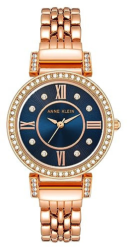 Anne Klein Women's Premium Crystal Accented Bracelet Watch, AK/2928 Pink