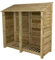 Arbor Garden Solutions wooden log store 6ft, firewood storage (W-187cm, H-180cm, D-88cm), natural finish (Without kindling shelf)