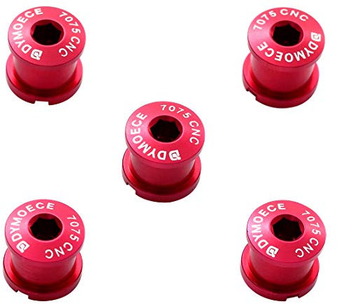 Dymoece 7075 - Bulloni a doppia corona in lega di alluminio, per bici da strada, MTB, M8 guarnitura, Red