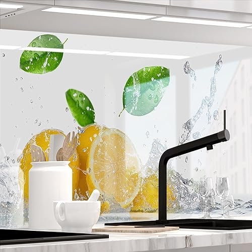 StickerProfis Küchenrückwand selbstklebend Glasoptik - Fruit Splash - 1.8mm, Versteift, alle Untergründe, Hart PET Material, Premium 60 x 80cm