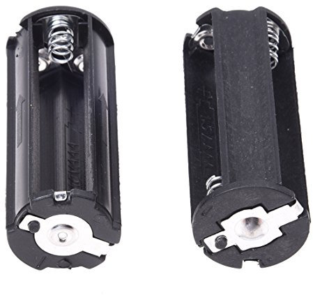Semoic 2Pcs Noir Support de Batterie pour 3 x 1.5V Piles AAA Torche