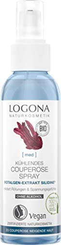 Bio Kühlendes Couperose Spray von LOGONA Naturkosmetik für zu Couperose neigende Haut mit exklusivem Wirkstoff SILIDINE® , Kühlt und lindert Spannungsgefühle, OHNE ALKOHOL, Natürlich & Vegan, 125 ml