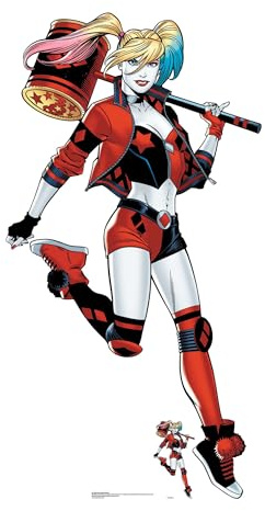 Star Cutouts SC1464 Harley Quinn with Mallet Lifesize Cardboard Cutout 175cm – DC Comic Fan Display, Party Decoration & Collector Gift