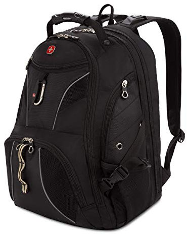 SwissGear SA1923B BLACK/SILVER TSA Friendly ScanSmart Laptop Backpack - Fits Most 15 Inch Laptops and Tablets