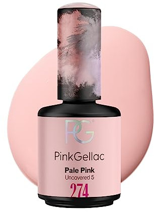 Pink Gellac Vernis Semi Permanent - 274 Pale Pink 15ml - Vernis à Ongles Gel Pour 14+ Jours de Manucure Impeccable - Facile à Utiliser - Semi Permanent Facile à Enlever