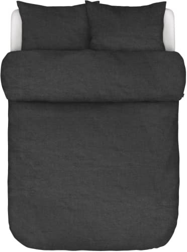 Marc O Polo Leinen Bettwäsche Valka Anthracite, 1 Bettbezug 155 x 220 cm + 1 Kissenbezug 80 x 80 cm