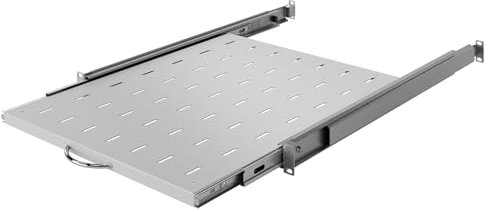 Stalflex Server Netzwerkschrank 19 Zoll 1U 550mm - Serverschrank Hergestellt aus Hochbelastbarer Stahl - Universelles Ausziehbare Belüftetes Rackmontage Kragarmtablett - 19 Zoll Fachboden