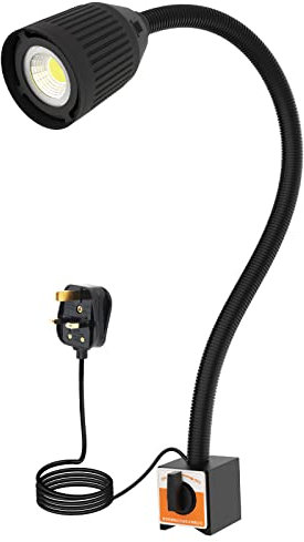 Magnetic Light Flexible Gooseneck Stand 500 Lumen 120v Cob Work Light with Adjustable Magnetic Base for Lathe CNC Milling Drill Press Sewing Machine Industrial Lighting