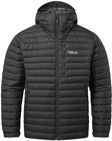 Rab Men's Microlight Down Jacket for Trekking, Climbing, & Skiing | 700-Fill, Hooded Puffer Coat, for Hiking, Climbing, & Skiing