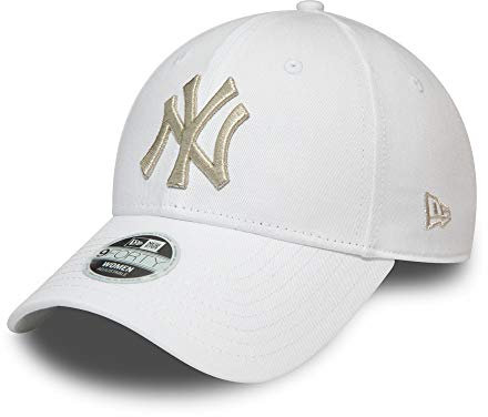 New Era New York Yankees MLB Cap verstellbar 9Forty Basecap Kappe Metallic Weiss Silber - One-Size