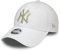 New Era New York Yankees MLB Cap verstellbar 9Forty Basecap Kappe Metallic Weiss Silber - One-Size