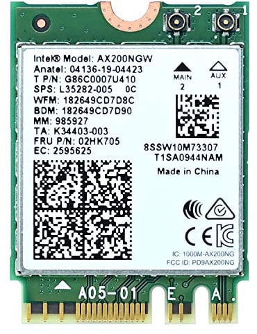 Podazz WiFi 6 AX200 NGW WLAN-Karte für PC Dual-Band 5 GHz 2400 Mbps / 2,4 GHz 574 Mbps Wireless WiFi Netzwerkadapter, unterstützt Bluetooth 5.0 | MU-MIMO | unterstützt nur Win 10 (32/64 Bit)
