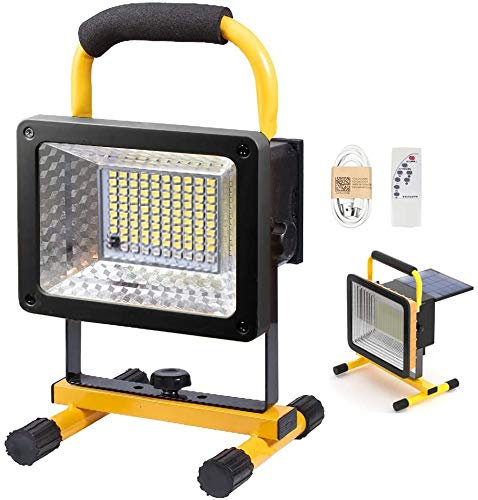 LED Strahler Außen 200W Superhelles Baustrahler Campinglampe USB Wiederaufladbares Akku Tragbares Flutlicht mit Fernbedienung 3 modi IPX6-Wasserdicht Arbeitslicht für Baustellen-Camping-Werkstatt