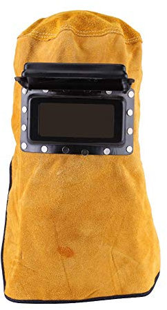 Schweißhelm Lederschweißschutzmaske Schweißhelm Schutzzahnradmaske mit Linse