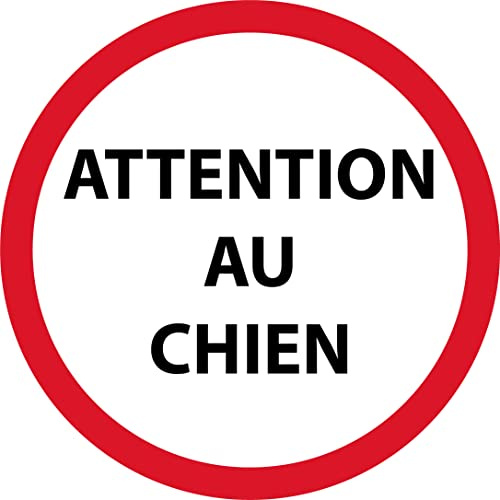PANNEAU/AUTOCOLLANT DE SIGNALISATION, ATTENTION AU CHIEN (10x10cm, PLEXI 3mm)