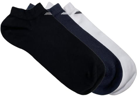 Emporio Armani Underwear Men's 3-Pack In-Shoe Socks, White-Black-Marine, L/XL