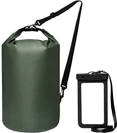 BLUEVER Dry Bag, 2L/5L/10L/20L Wasserdicht Taschen mit Handytasche und Gurte für Boot und Kajak, Angeln, Rafting, Schwimmen, Camping und Snowboarden (10L)
