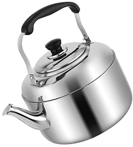 Operitacx Teapot for Gas Hob Induction Cooker Kettle Whistle Silver Kettle Stove Water Boiler