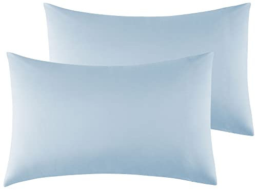 Kissenbezug 40 x 80 cm 2er Set - Kopfkissenbezug Mikrofaser Premium Superweicher - Kissenhülle 40 x 80 cm - Hellblau