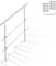 Ikodm Balustrade en acier inoxydable 100 cm avec 2 barres transversales et accessoires pour cage d'escalier, balcon, entrée de maison