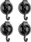 QZDAFFIC 4 PCS Saugnapf Haken, Vakuum Selbstklebende haken mit Max 10KG, WasserfesteStarke Saugnäpfe mit Haken für Bad, Küche, Fenster, Kranz (Schwarz)