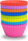 LIDOUK Silicone Mini Cupcake Holders, Mini Cupcake Liners, Pastry & Dessert Cups, 12 Pack (Multi)