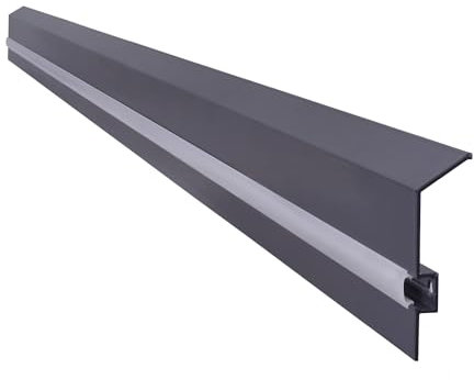 Renoplast® C1/C2 Set di profili per zoccolo in alluminio Profilo terminale + profilo di pressione | Altezza: 8 cm Spessore: 2,5 cm Lunghezza: 200 cm Colore: grafite| Battiscopa| Pavimenti ventilati