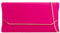 UShopUK Suede Plain Bridal Prom Wedding Evening Clutch Party Purse Hand Bag HandBag (Fuchsia Pink)