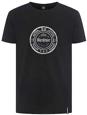 Warsteiner T-Shirt schwarz mit Rundlogo-Design-L
