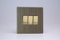 Varilight XDY3S.AB Triple Light Switch, 10A, 3-Gang, 2-Way, Urban screwless Antique Brass