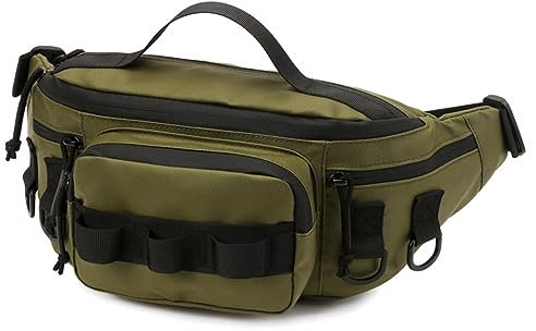 DONGKER Angeltasche, tragbare Angelrucksack, Wasserdicht Hüfttasche Gürteltasche Umhängetasche für Damen und Herren für Laufen, Sport im Freien, Training