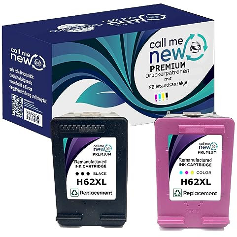 callmenew Premium DRUCKER Tinte PATRONE 62XL Remanufactured in London kompatibel für HP 62 XL schwarz und Farbe HP62XL HP62 Officejet 200 250 Envy 5640 5644 5646 5660 7640