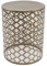 Orientalischer Beistelltisch Arabesk Gross Ø 40cm rund in Antik-Messing Look aus Metall | Kunsthandwerk | Couch-Tisch Kaffeetisch in marokkanischen Stil | IR-5848