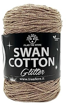 swan cotton 250g (250m) per borse a uncinetto (lux corda/oro)