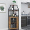 GAOMON Weineckschrank mit abnehmbarem Weinregal, Weinschrank und Weinglas-Barschrank mit Glasregal und Netztür, Weinschrank mit vernünftiger funktionaler Trennwand (Retro Braun)