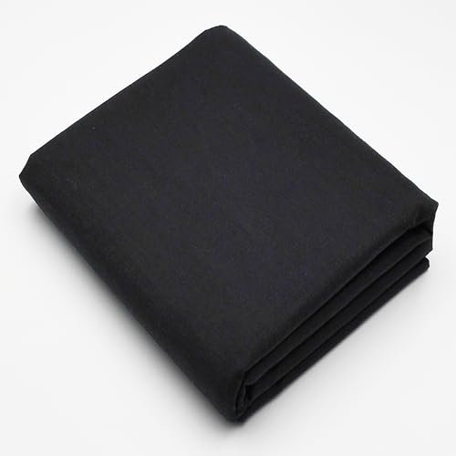 Stoff Virginia Tex, Meterware, Baumwollstoff 100%, große Breite 240 cm, Baumwollstoff 100% Oeko -Tex Standard 100 Unifarben zum Nähen (Schwarz, 200 cm)