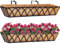 HFHOME 2Pcs 30/76.2cm Wall Trough Rail Planters, Large Hanging Flower Baskets with Coco Liner and Adjustable Brackets, Metal Railing Planter Box for Window Box Porch Balcony Fences