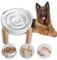 Gamelle Anti-Glouton Surélevée pour Chien - Bol en Céramique avec Support en Bambou - Idéale pour Chiens Moyens et Grands - Blanc - 22,5 cm