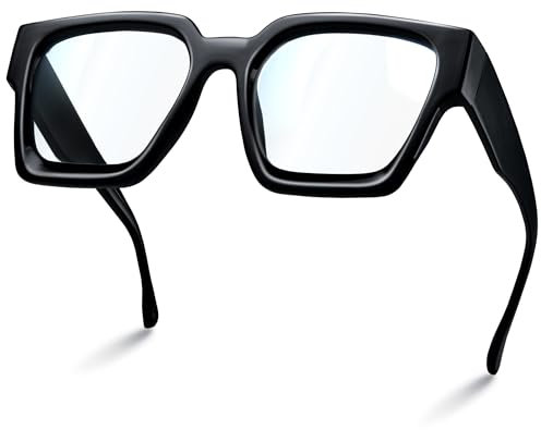 livho Oversized 99% Blue Light Glasses for Woman - Rectangle Fashion Glasses for Computer, Chic Preppy Frame - Anti Eyestrain