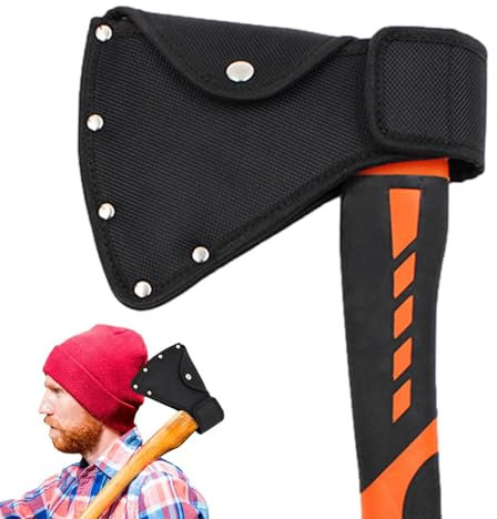 Camp Axe - Thicken Nylon Small Hatchet Head, Nylon + Metal Buckle Hewing Hatchet | Thicken Camping Axe Sheath with Metal Buckle, Waist Hangable for Outdoors Work/black