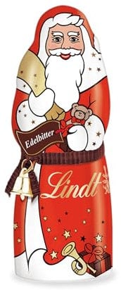 Lindt Schokolade zu Weihnachten | 70g | Santa Edelbitter | Weihnachtsmann aus feinster Edelbitter Schokolade | Schokoladengeschenk | Weihnachtsschokolade