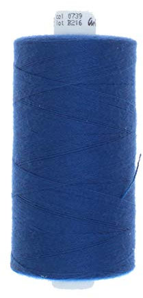 Erlif 1000 metri di filo per cucire misura 30 50 80 120 (739 - blu denim, misura 50 - jeans e pelle)