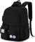 VASCHY Schulrucksack Jungen,18L Schulranzen Schultasche mit zwei Fächern,Rucksack Schule Kinder,Wasserabweisend & Leicht,Schwarz