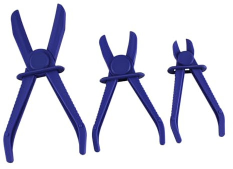 AOMIKITSTU Schlauchklemmen Zange 3 Stück, 255 185 155 mm Schlauchschellen, Blau Schlauch Abklemmzange, Abklemmen Zange Set für Bremsschläuche und Benzinschläuche