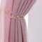 Homxi Vorhänge Voile 2er Set,2 x 107W x 244H cm,Vorhang Transparente Gardine Rosa Einfarbig mit Streifen Vorhang Raffhalter Haken