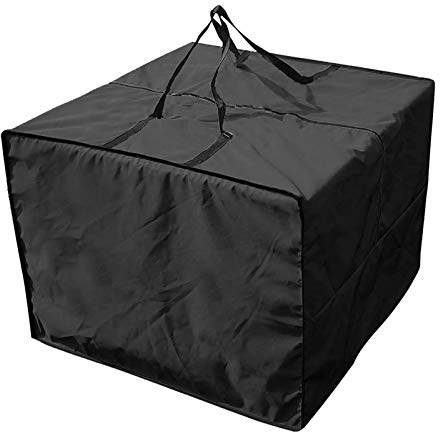 Tuxxjzm Aufbewahrungstasche Schutzhülle Gartenauflagen Auflagentasche Wasserdicht UV-Beständiges Schwerlast Reißfest Oxford Gewebe Mit Tragegriff Inklusive Aufbewahrungsbeutel Schwarz 81cmx81cmx61cm