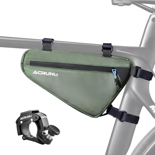 ACRUNU Dreieckstasche Fahrrad Wasserdicht mit Fahrradklingel 22-24mm, 1,5L Fahrradtasche Rahmen, Fahrrad Rahmentasche, Oberrohrtasche Fahrrad Zubehör für Mountainbike, Rrennrad