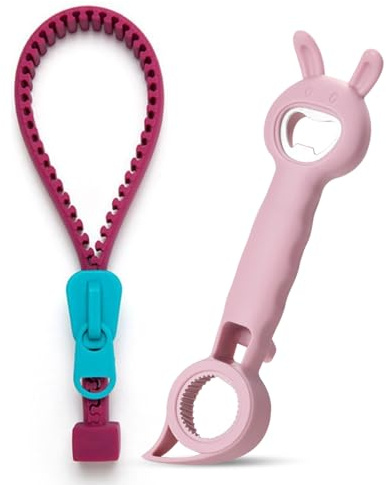 Bootoow Bottle Opener for Seniors, Pack of 2, Silicone, Multifunctional, Screw Jar Opener