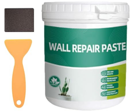 Spachtelmasse Weiß Innen | 600g Wandreparatur Creme | Wandausbesserungs Paste | Grosse Kapazität Trockenbauflicken Reparaturset mit Schaber | Wandlochfüller, Schnell für die Reparatur von Rissen